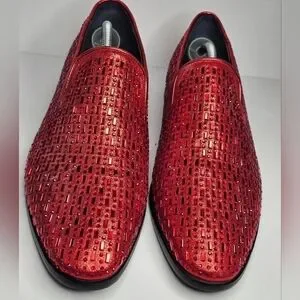 Aldo Rosini | Shoes | Aldo Rossini Red Sequin Loafer Mens  display picture 2